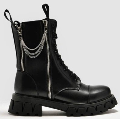 KOI FOOTWEAR black double chain boots