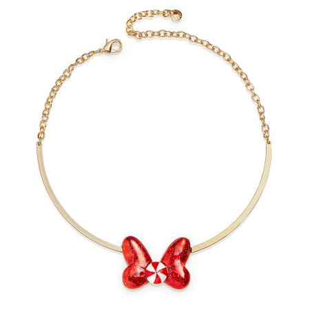 Minnie Mouse Holiday Bow Necklace by BaubleBar | shopDisney