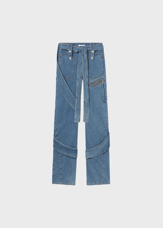 blumarine cargo jeans with belt