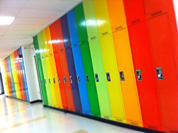 Rainbow schoo lockers