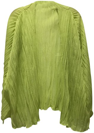 Lime green sleeveless open top kimino