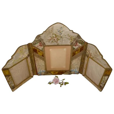 Faded grandeur antique French folding boudoir photo frame : 18th C : French faded-grandeur | Ruby Lane