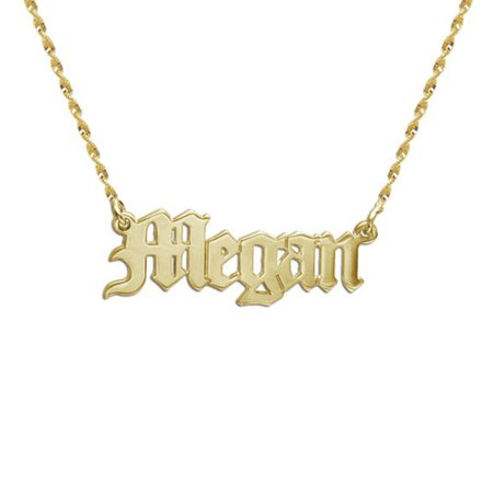 14k Gold Old English Style Name Necklace | My Name Necklace