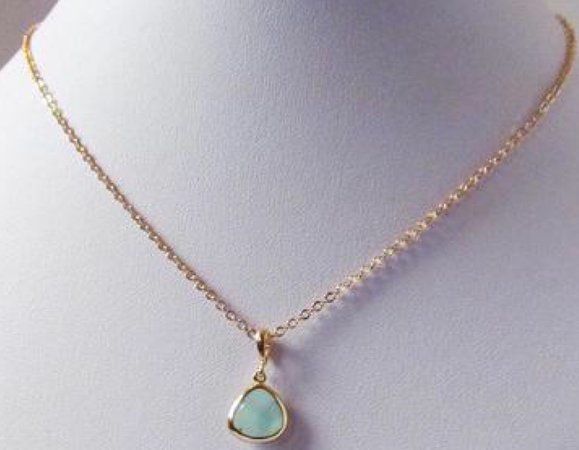 mint and gold necklace