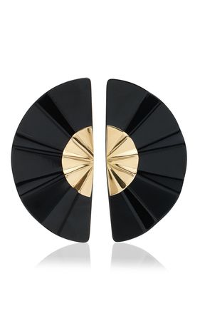 Exclusive Golden Geisha Titanium 18k Gold Earrings By Anastasia Kessaris | Moda Operandi
