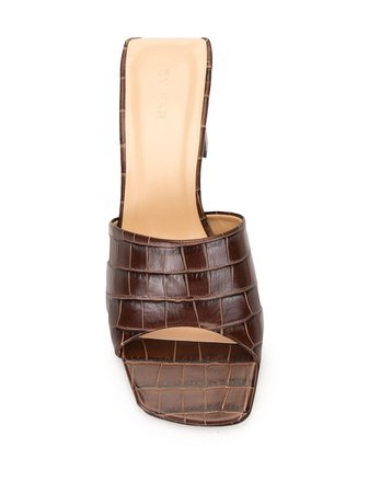 BY FAR Lily crocodile embossed mules