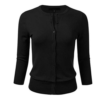 Zara Sweaters | Zara Black Button Up Crew Neck Cardigan | Poshmark