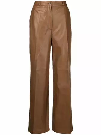 Loulou Studio Wide Leg Leather Trousers