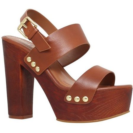 Brown Chunky Platform Sandal Heels