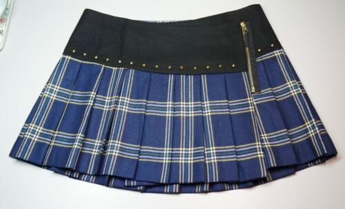 Juicy Couture Blue Plaid Kilt Mini Skirt Studs Accents Wool Blend Size 6 | eBay