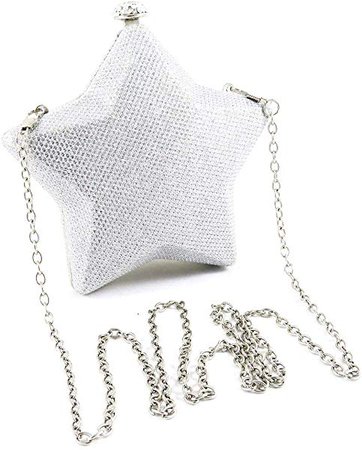 Star Shape Small Evening Clutch Purse Hard Shell Box Clutch Party Bag (Silver): Handbags: Amazon.com