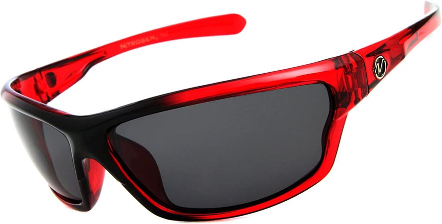 Red Polarized Y2K Shield Sunglasses