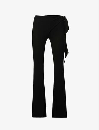 JEAN PAUL GAULTIER - The Knotted flared mid-rise woven trousers | Selfridges.com