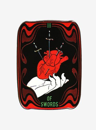 Three Of Swords Tarot Card Enamel Pin