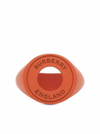 Burberry logo graphic signet ring