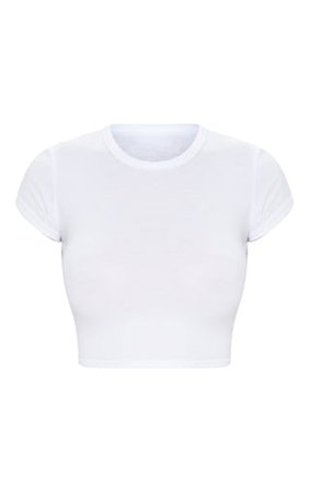 Basic White Short Sleeve Crop T Shirt | Tops | PrettyLittleThing