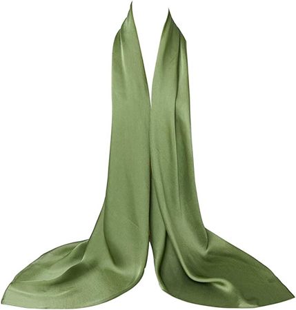 Bellonesc Silk Scarf 100% silk Long Lightweight Sunscreen Shawls for Women (apple green) at Amazon Women’s Clothing store