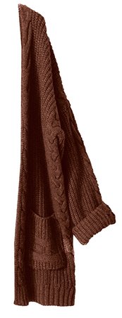 brown knitted cardigan