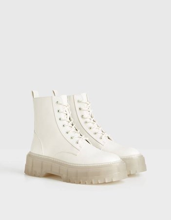 Platform ankle boots with track sole - Shoes - Woman | Bershka