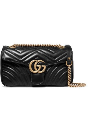 Gucci | GG Marmont kleine Schultertasche aus gestepptem Leder | NET-A-PORTER.COM