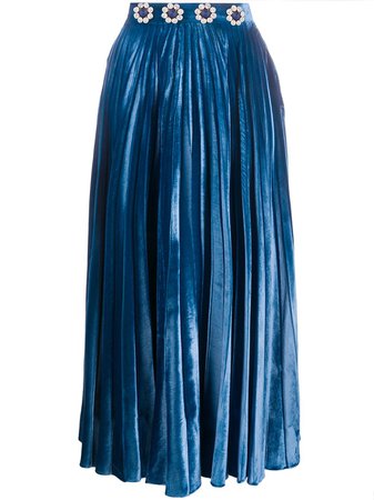 Christopher Kane crystal-embellished pleated midi skirt - FARFETCH