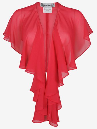 Lizabella Fluted Sheer Shawl Red - Berties Clothing