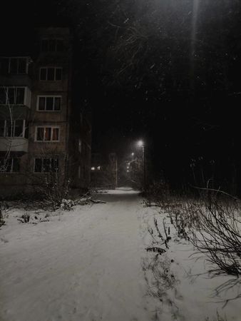 winter, Russia, snow, night