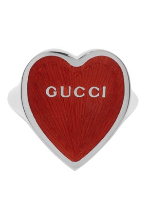 GUCCI

Silver & Red Heart Ring
