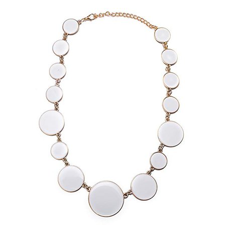 AmazonSmile: DiLiCa Women Statement Bib Necklace and Earring Set Girl Charm Costume Choker Novelty Enamel Jewelry Set White (White): Gateway