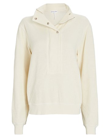 Apiece Apart Marta Half-Zip Cotton Sweatshirt | INTERMIX®
