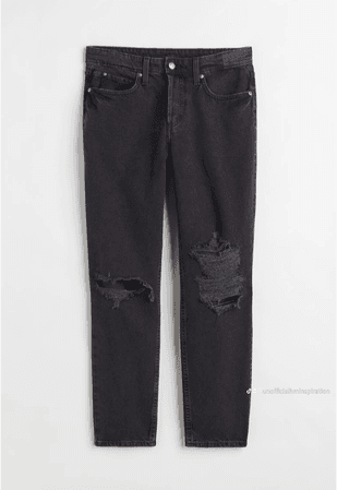 Black distressed jeans 1