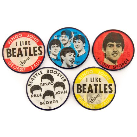 retro Beatles pins