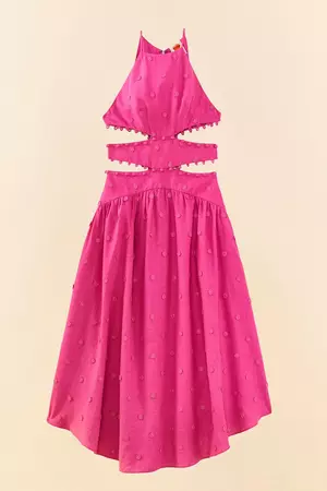 Pink 3D Flower Midi Dress – FARM Rio