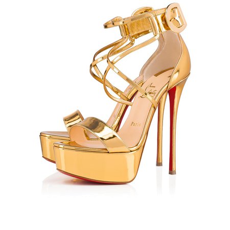 Choca 150 Gold Specchio/Laminato - Women Shoes - Christian Louboutin
