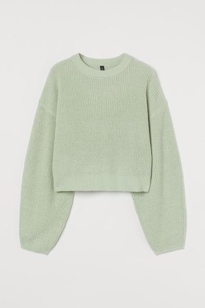 Rib-knit jumper - Light green - Ladies | H&M GB