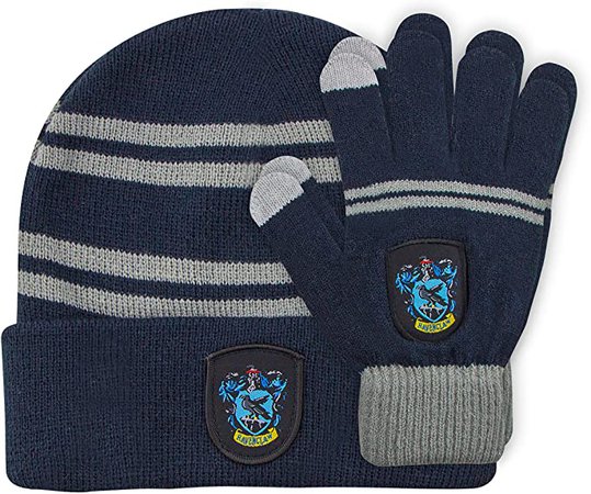 Amazon.com: Harry Potter Kids Beanie and Gloves Set - Knitted Cap - Touchscreen Gloves (Ravenclaw): Clothing