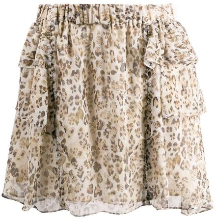 leopard print mini skirt