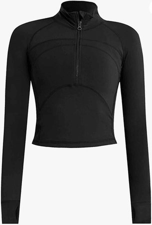Vsaiddt Women's Athletic Half Zip Pullover Sweatshirt Workout Top Crop Quarter Zip Pullover Yoga Running Jackets