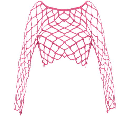 bright pink mesh top