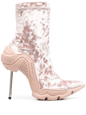 Rombaut Boccaccio velvet sock boots pink FRMBWBHM102340 - Farfetch