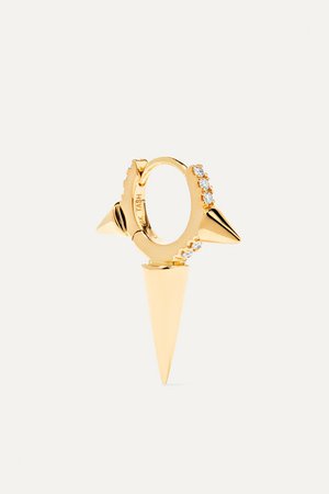 Maria Tash | 6.5mm 18-karat gold diamond hoop earring | NET-A-PORTER.COM