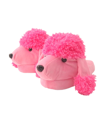 pink poodles slippers dogs footwear