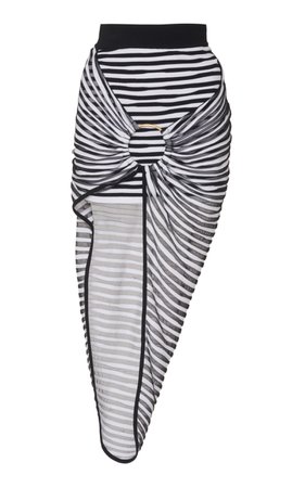 Asymmetric Stripe Skirt by Balmain | Moda Operandi