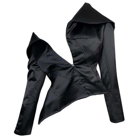 S/S 2001 Christian Dior John Galliano Haute Couture Avant Garde Black Jacket For Sale at 1stDibs
