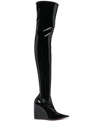 Amina Muaddi Danielle thigh-high Glossy Boots