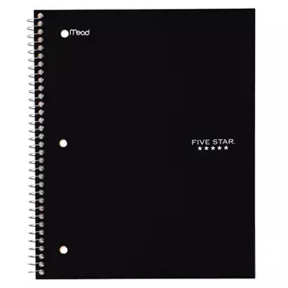 Five Star 1 Subject Wide Ruled Solid Spiral Notebook (Color Will Vary) : Target