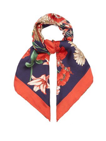 GG belt and floral-print silk scarf | Gucci | MATCHESFASHION.COM