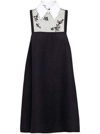 Prada Sleeveless embroidered-mesh Mini Dress - Farfetch
