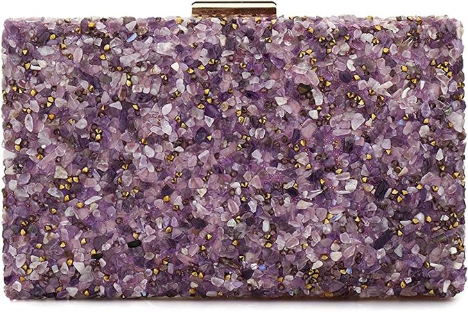 Elegant Sparkling Glitter Evening Clutch Bags Bling Evening Handbag Purses For Wedding Prom Bride (Purple) One Size: Handbags: Amazon.com