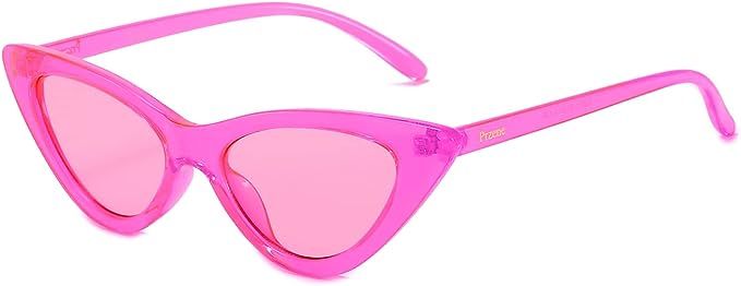 Amazon.com: Przene Fashion Candy Cat eye Sunglasses Retro Women Eyewear Fluorescent Pink Frame Pink lens : Clothing, Shoes & Jewelry